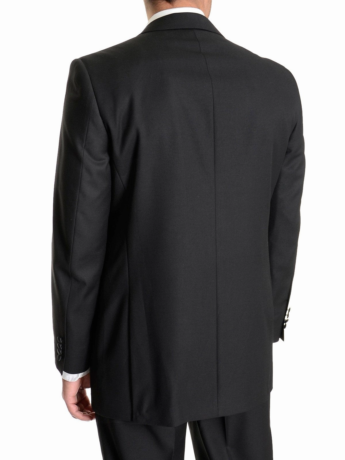 Raphael Slim Fit Solid Black Tuxedo Suit With Satin Stripe On Pant