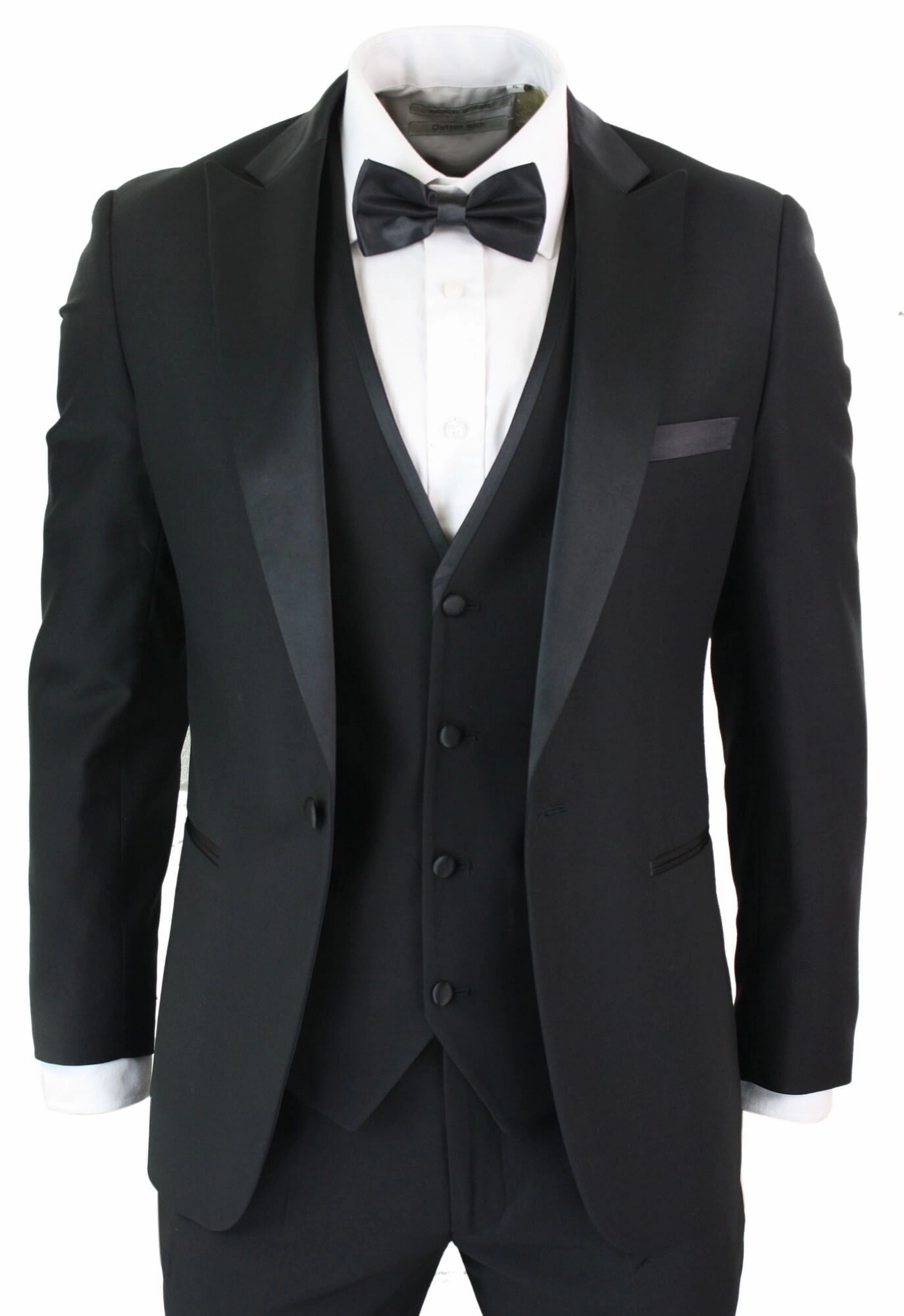 Regent 3 Piece Black Classic Tuxedo Suit