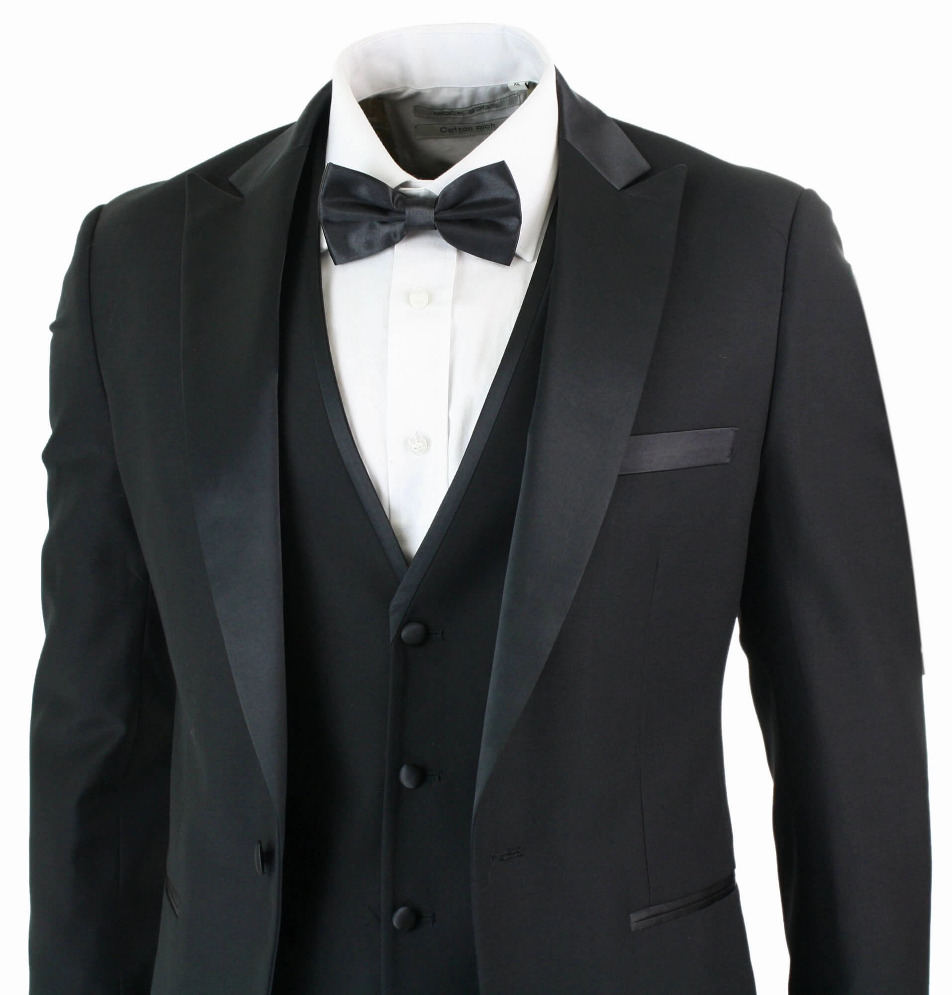 Regent 3 Piece Black Classic Tuxedo Suit