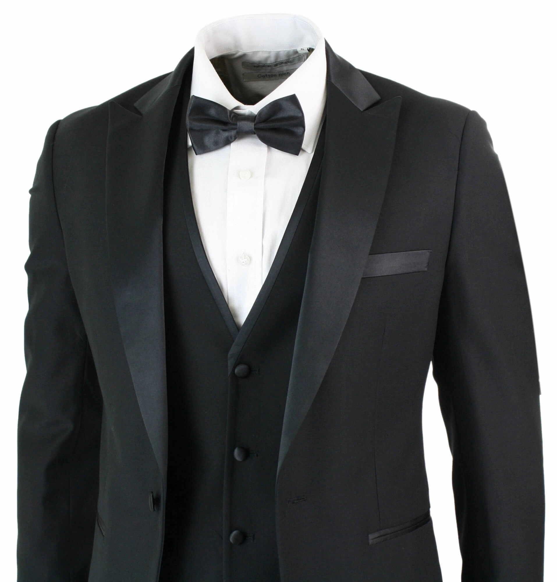 Regent 3 Piece Black Classic Tuxedo Suit