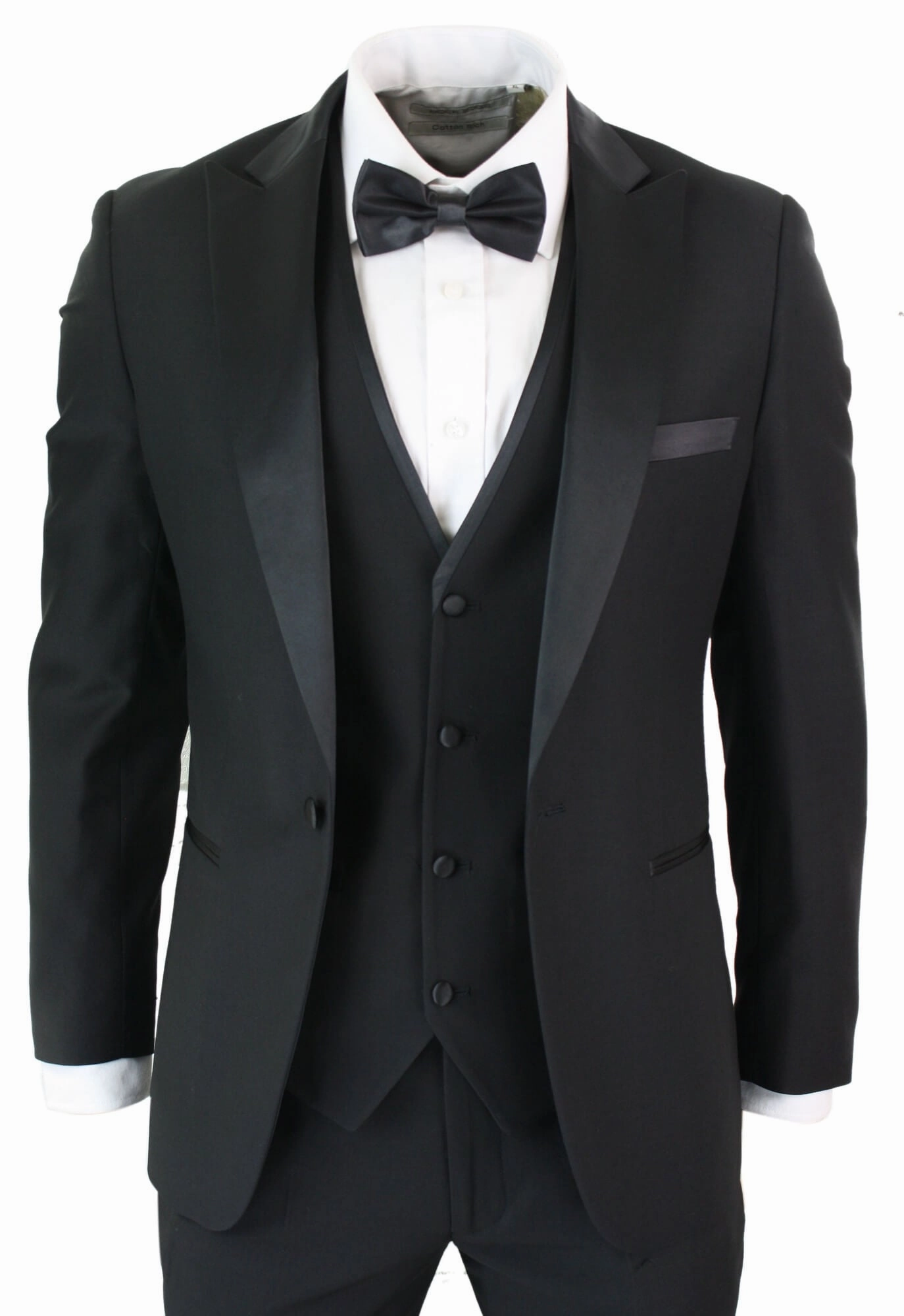 Regent 3 Piece Black Classic Tuxedo Suit