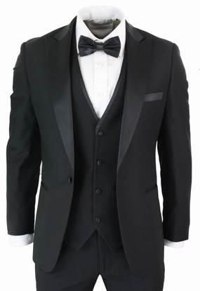 Regent 3 Piece Black Classic Tuxedo Suit
