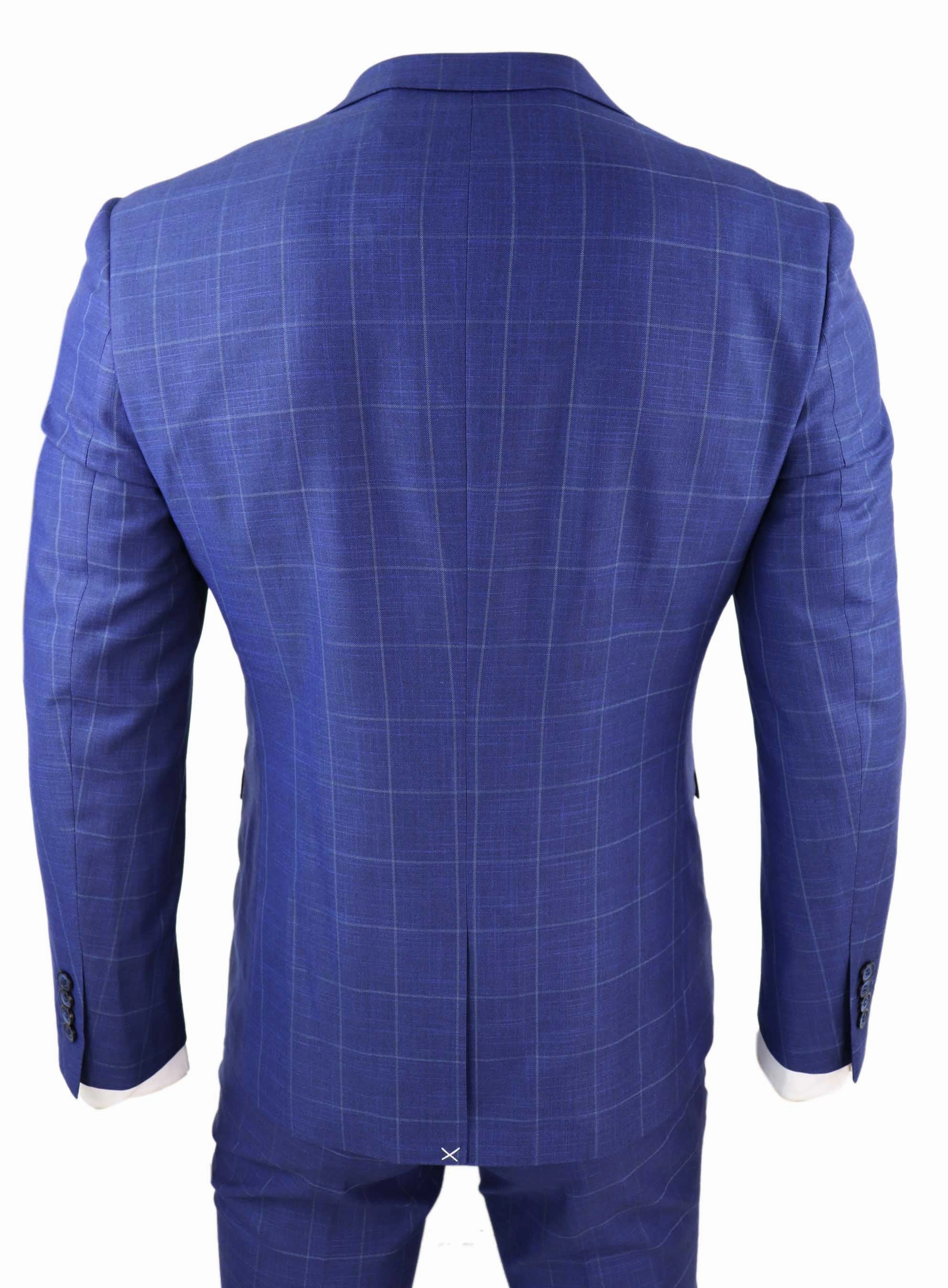 Rover 3 Piece Suit Blue Check Suit Formal