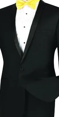 Rowling Collection: Slim Fit Tuxedo with Narrow Shawl Collar In Black