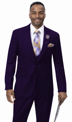 Royal Revival Collection: Purple Three Piece Regular Fit Fashion Suit