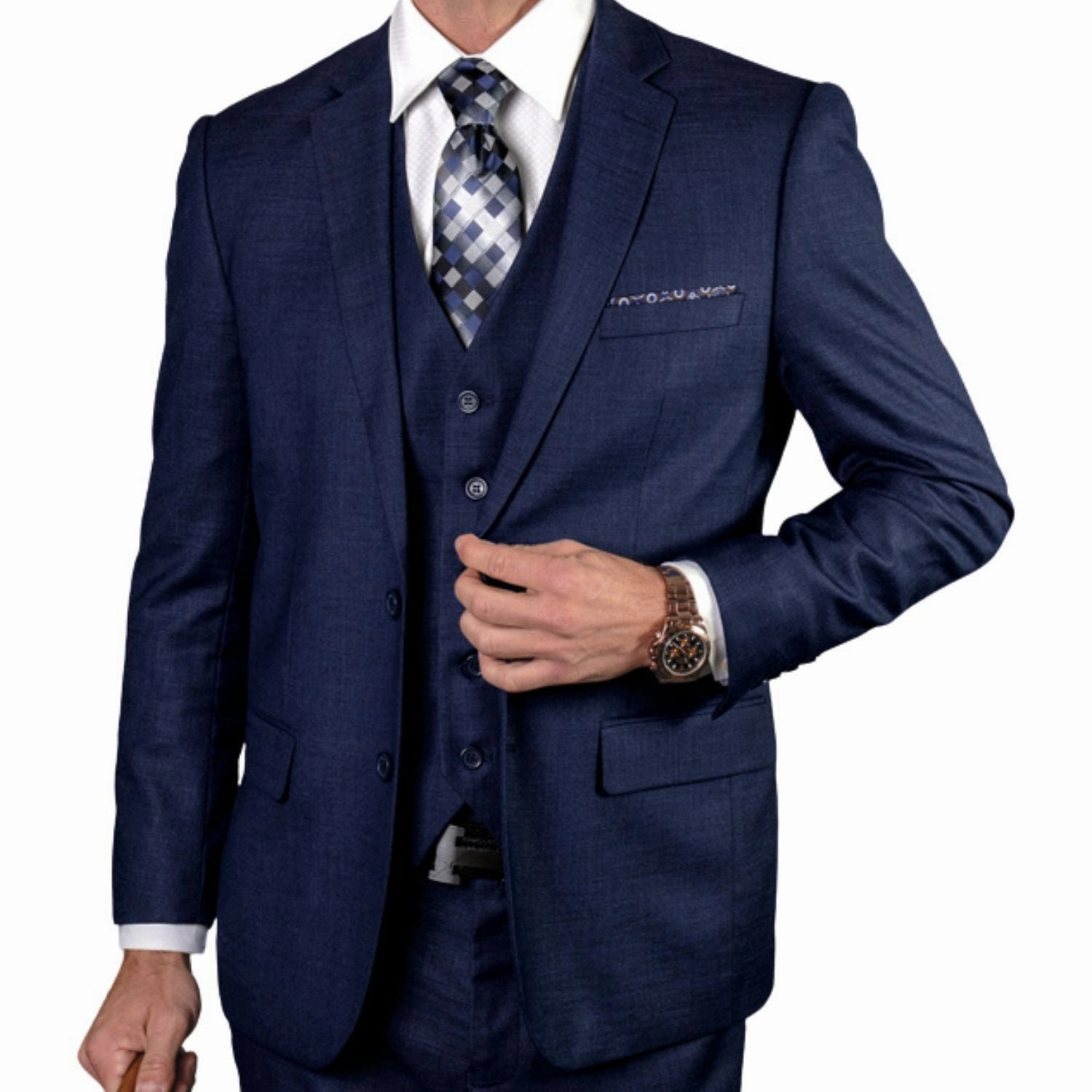 Salacia Collection: Men's Navy Slim Fit 3-Piece Suit