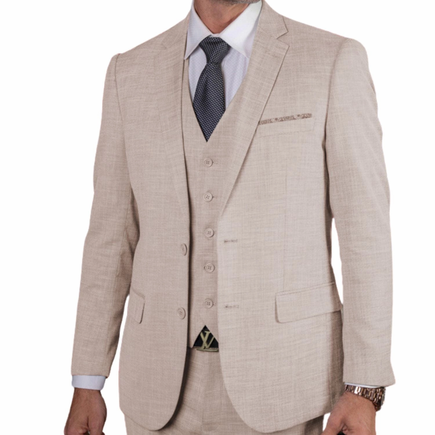 Salacia Collection: Men's Tan Slim Fit 3-Piece Suit