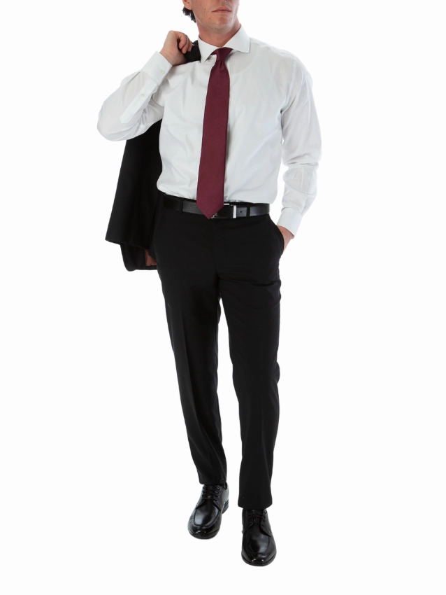 Sartoria Mazara Mens Classic Fit Black 100% Wool 2 Piece Suit