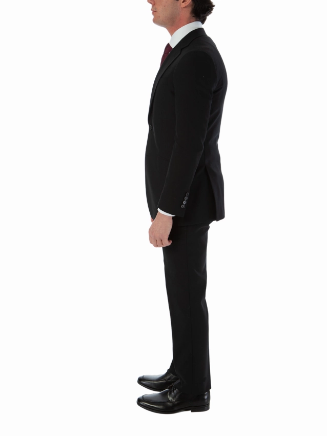 Sartoria Mazara Mens Classic Fit Black 100% Wool 2 Piece Suit