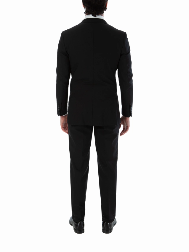 Sartoria Mazara Mens Classic Fit Black 100% Wool 2 Piece Suit