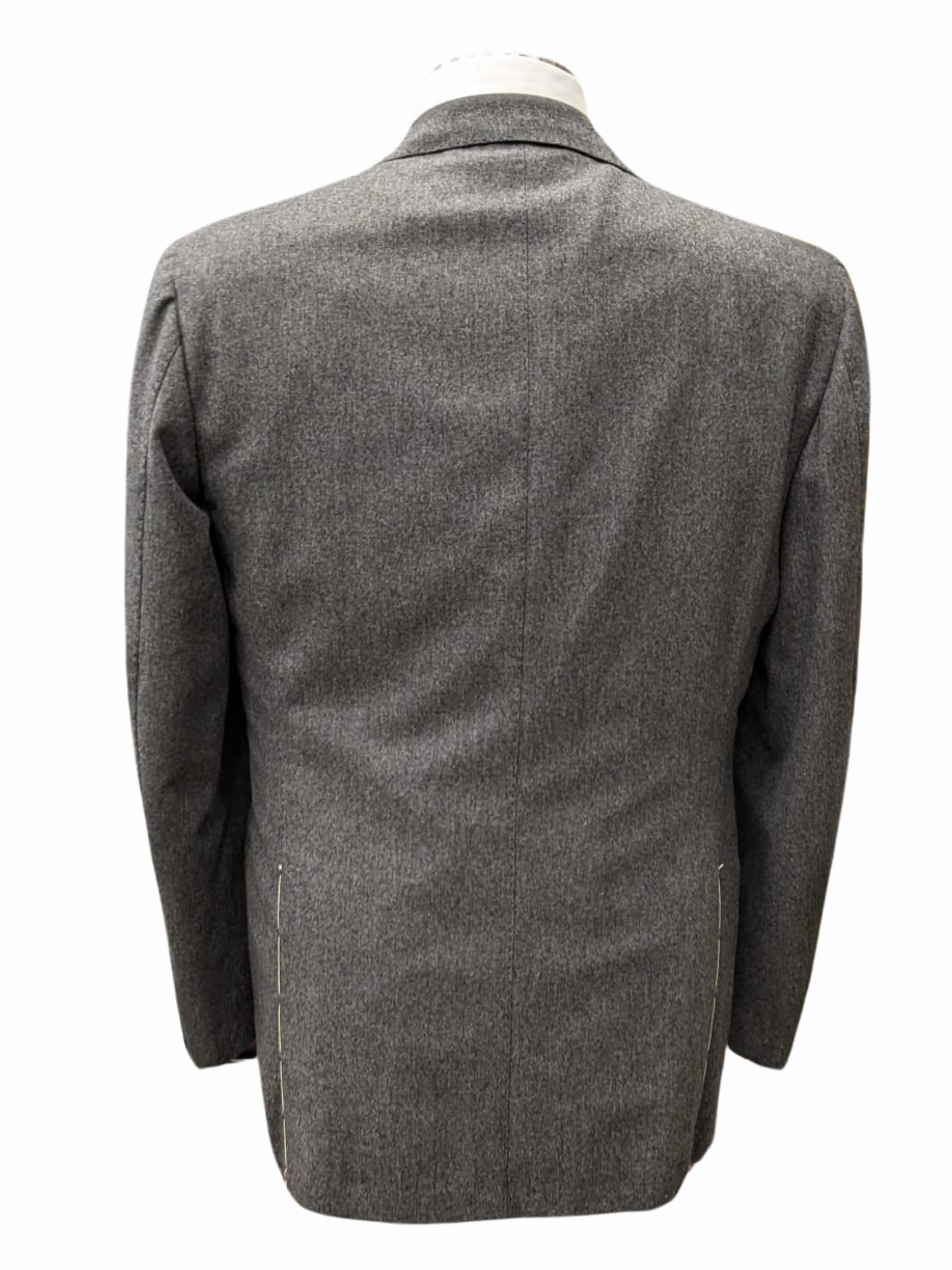 Sartoria Partenopea Mens 40L Solid Gray 100% Wool 3 Button 2 Piece Suit