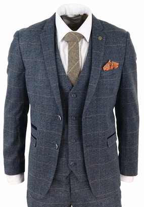 Scott 3 Piece Suit Herringbone Tweed