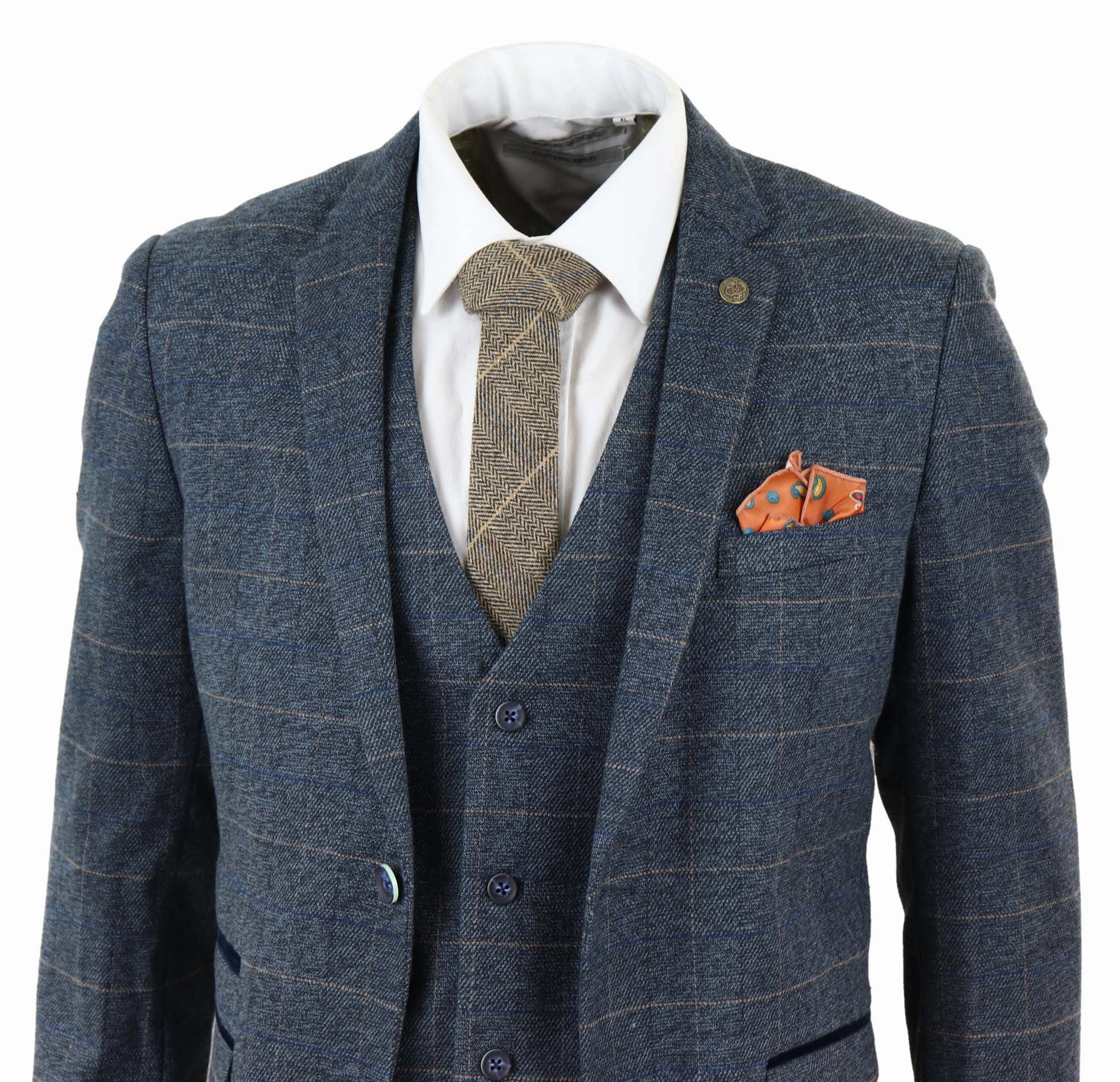 Scott 3 Piece Suit Herringbone Tweed