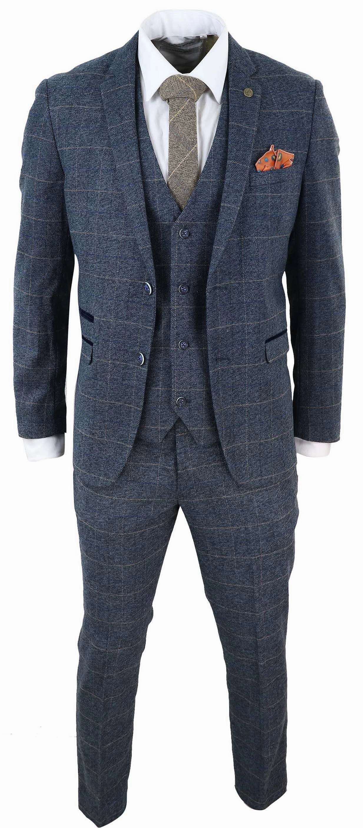 Scott 3 Piece Suit Herringbone Tweed