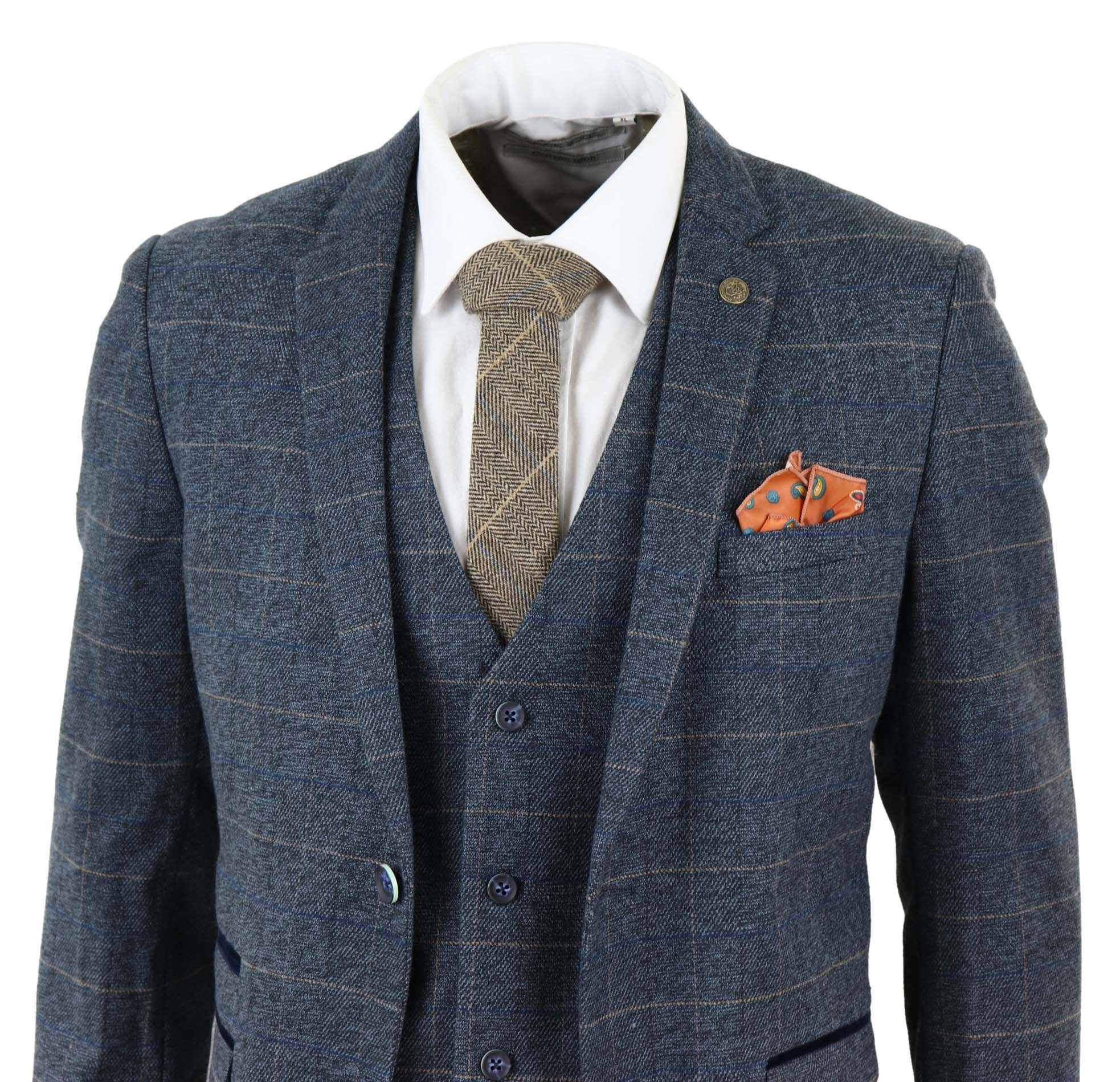 Scott 3 Piece Suit Herringbone Tweed
