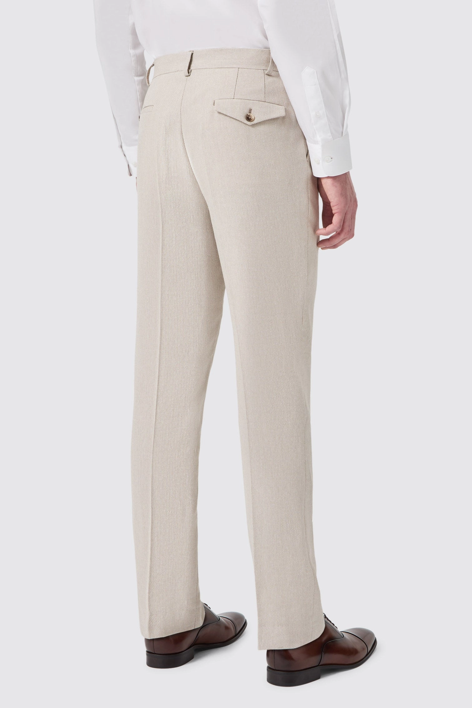 Sion Slim Fit Double Breasted Brown Herringbone Suit