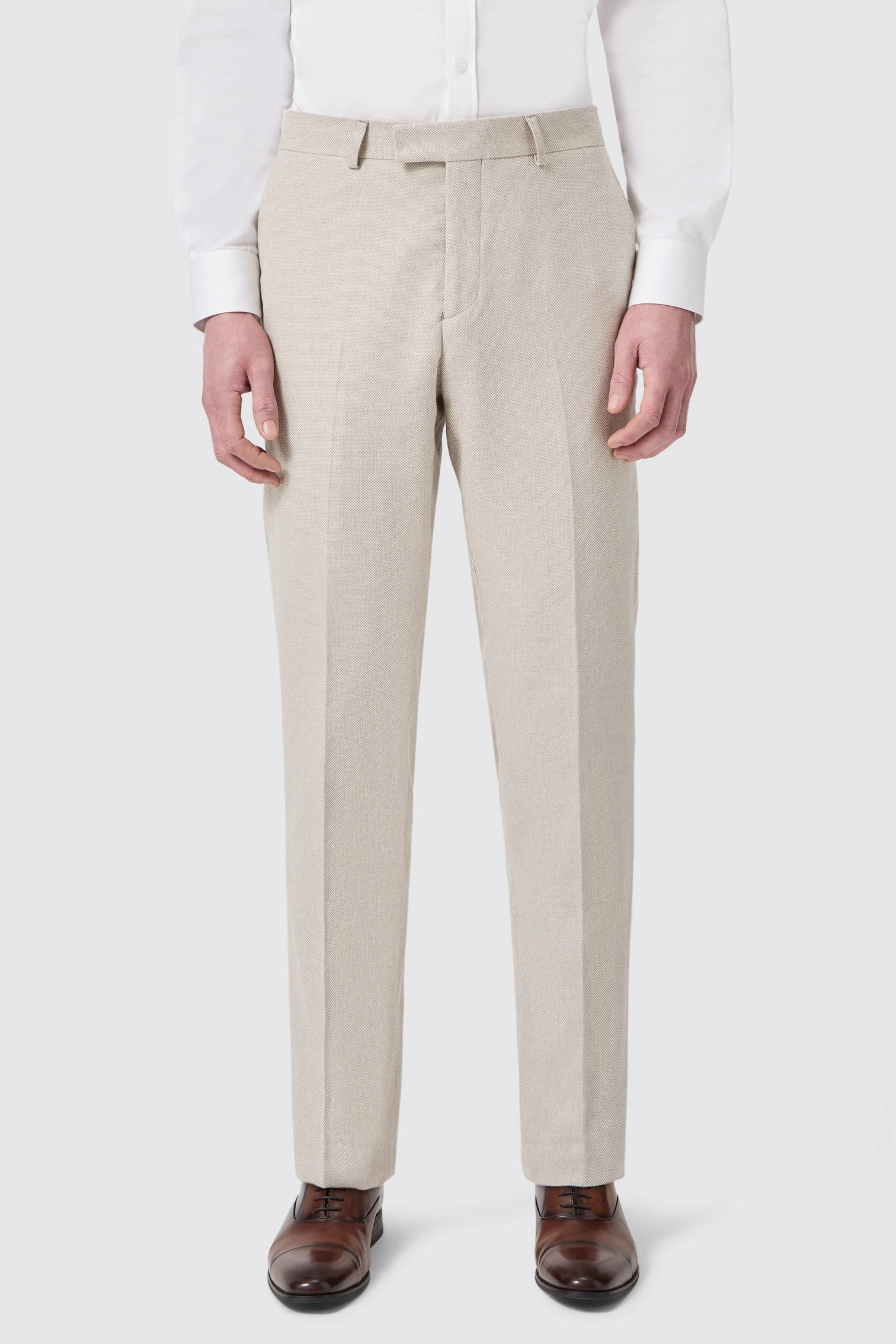 Sion Slim Fit Double Breasted Brown Herringbone Suit
