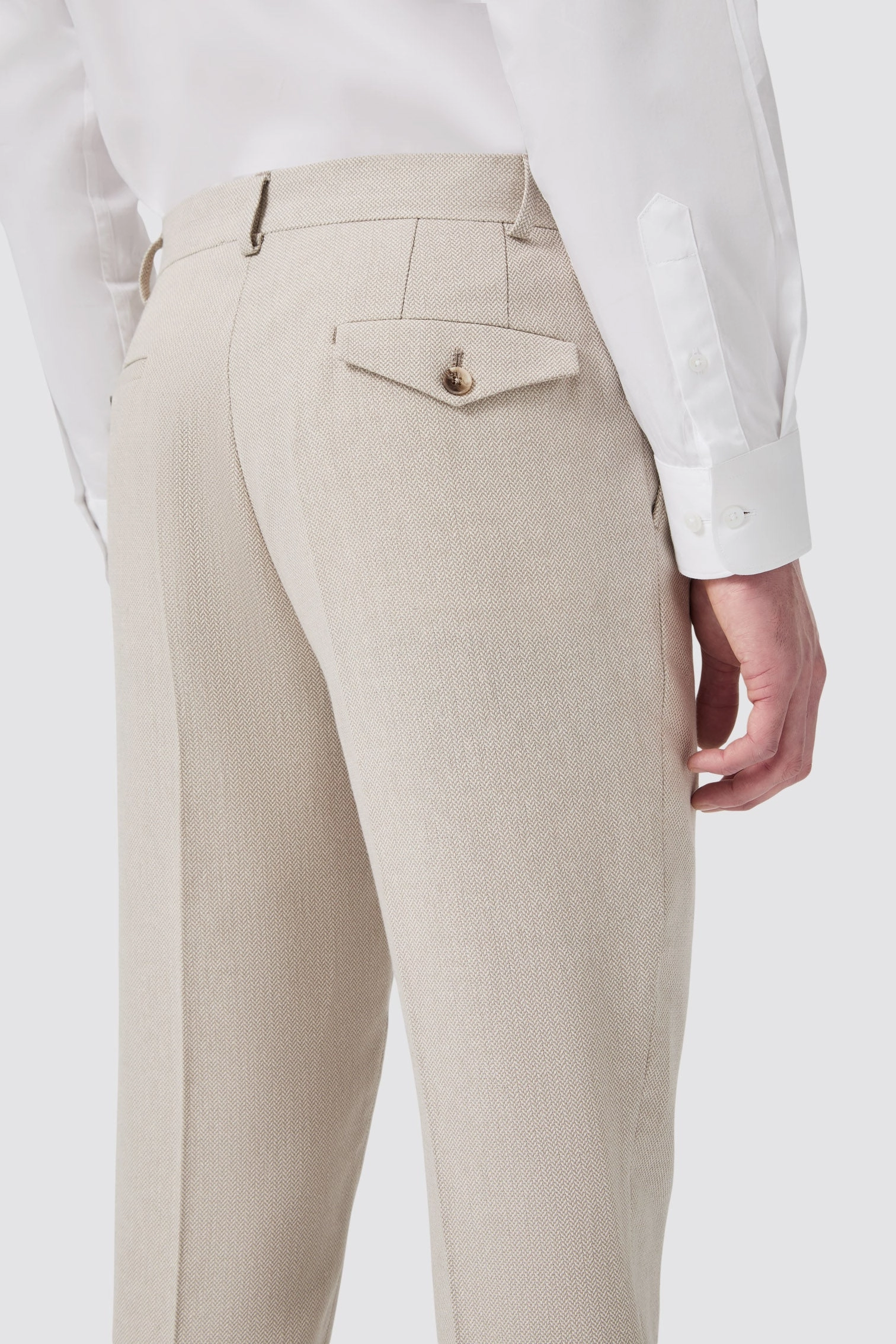 Sion Slim Fit Double Breasted Brown Herringbone Suit