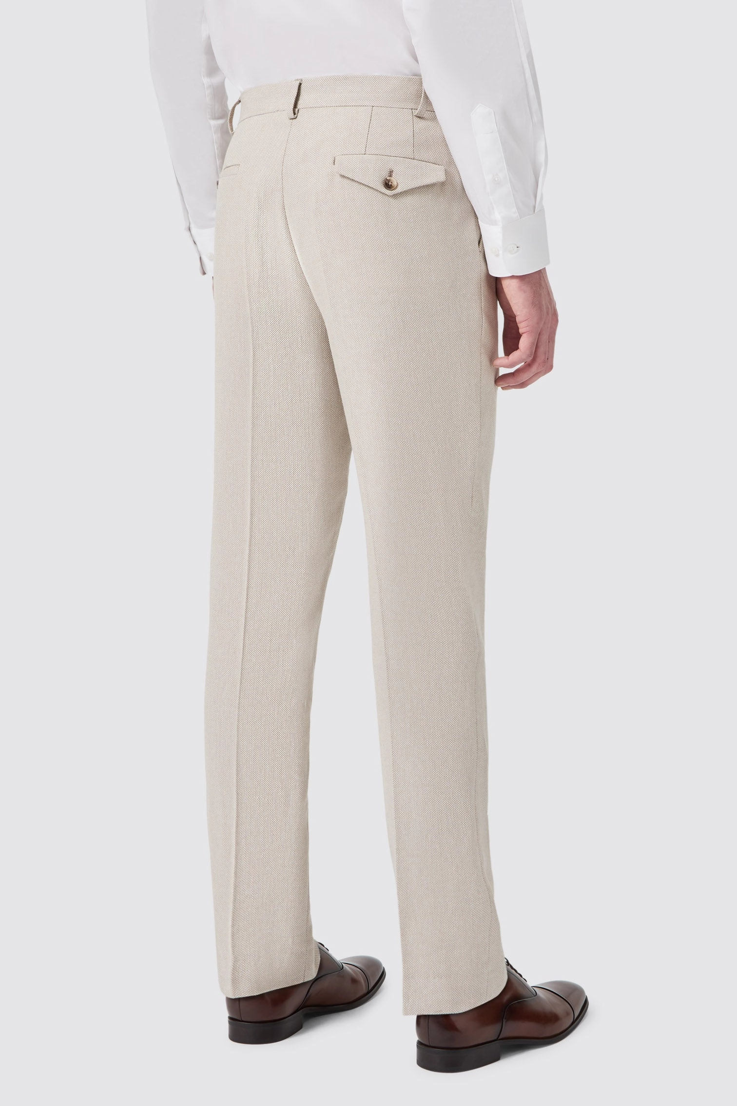 Sion Slim Fit Double Breasted Brown Herringbone Suit