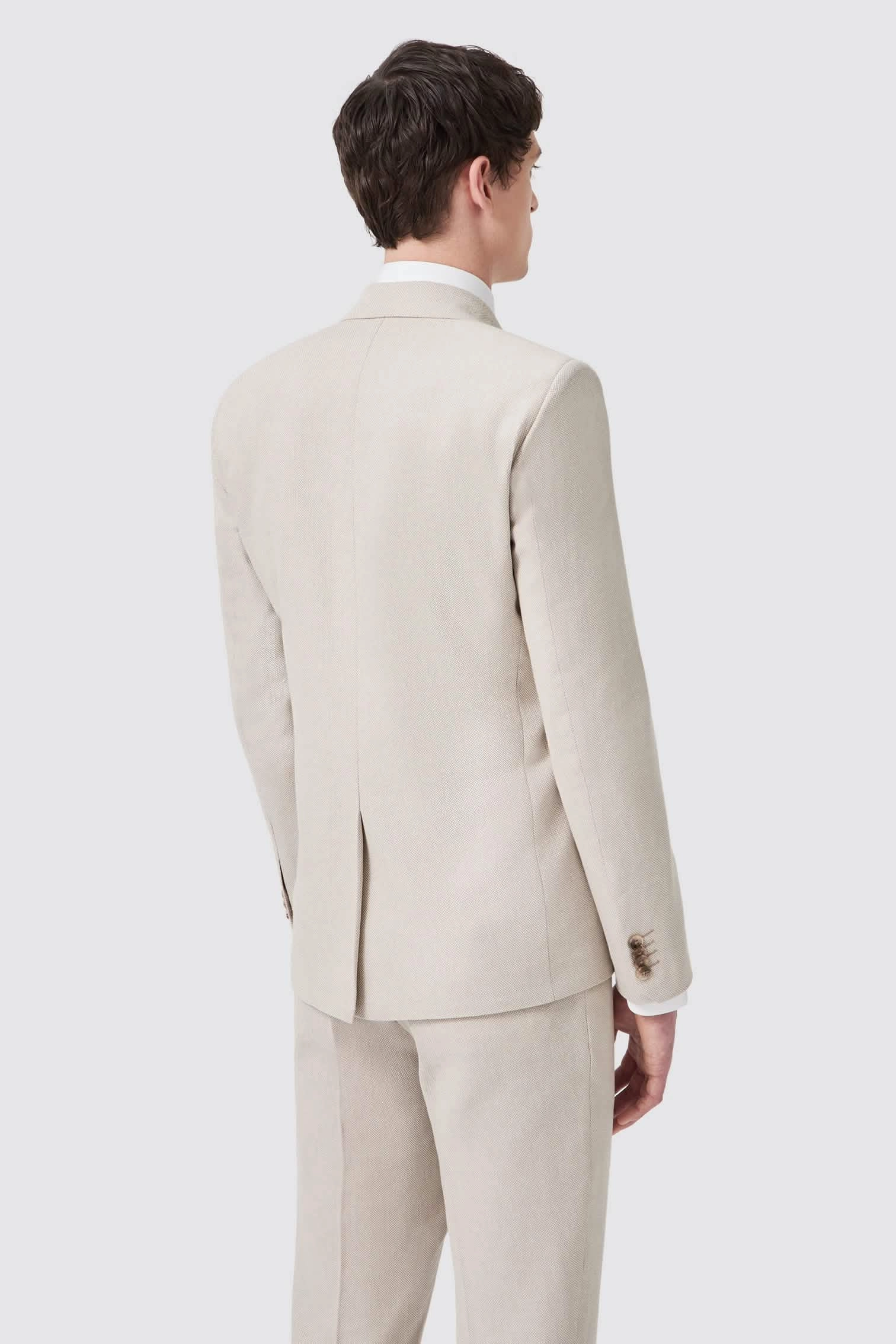 Sion Slim Fit Double Breasted Brown Herringbone Suit