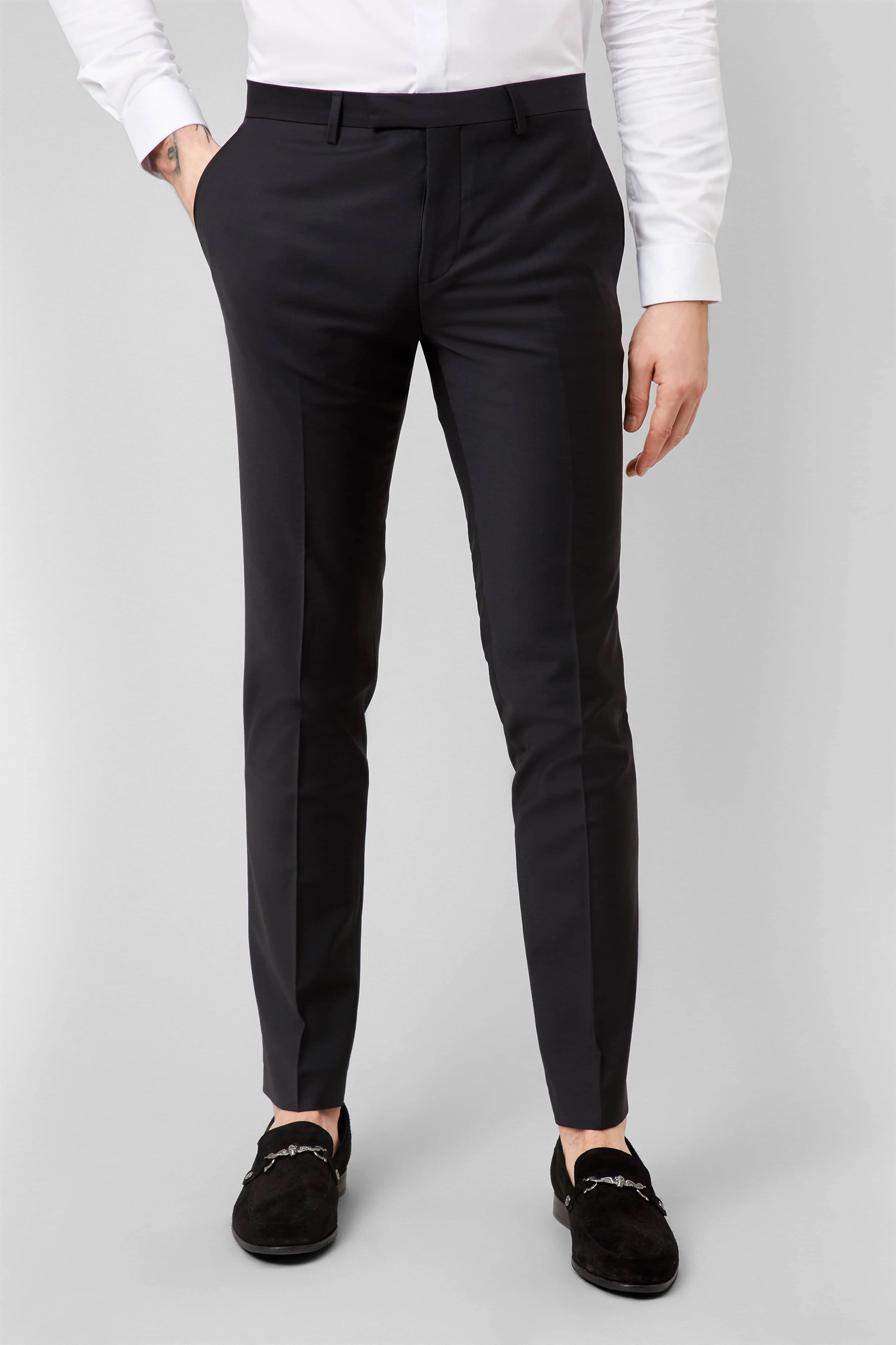 Slate Skinny Fit Black Dinner Suit