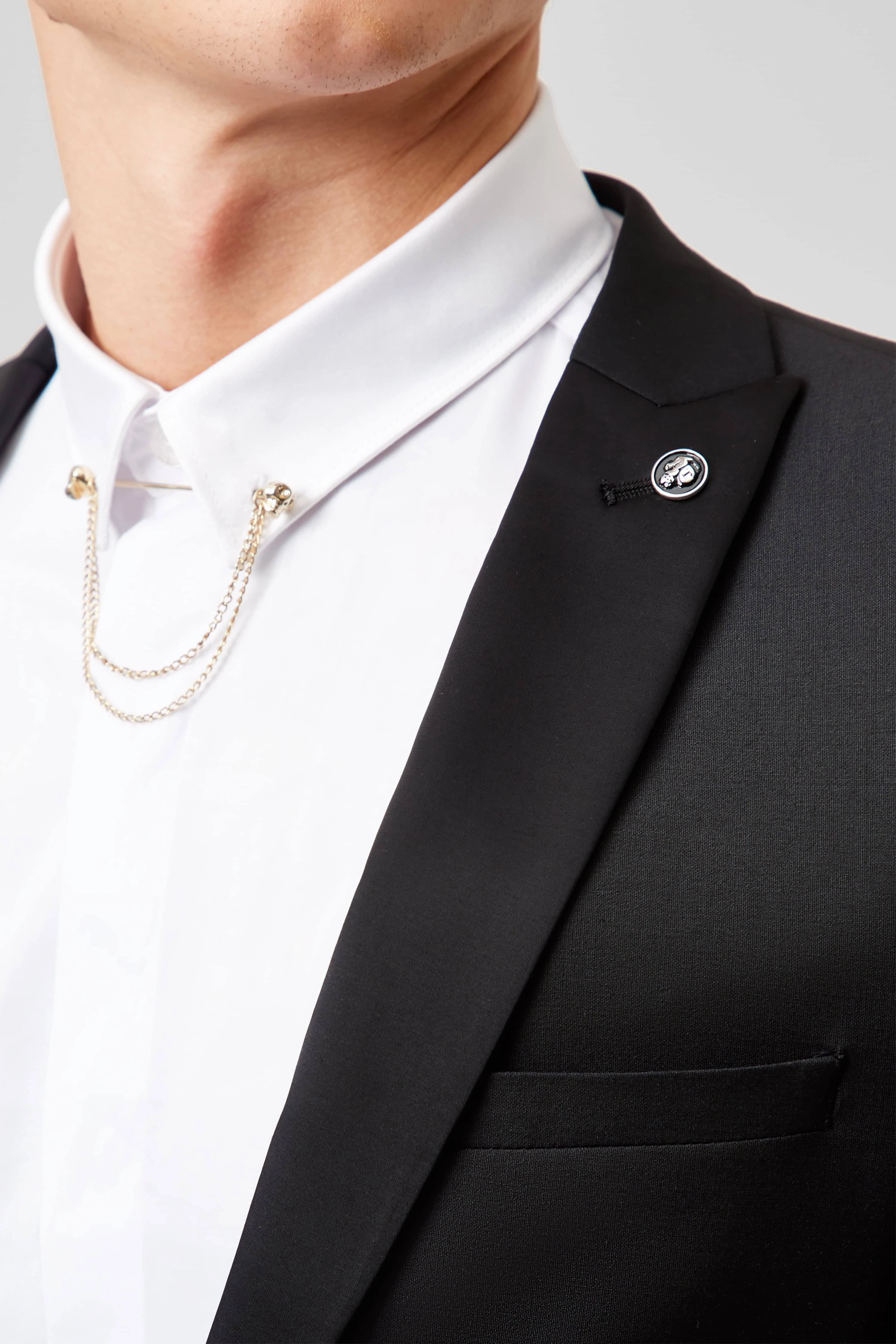 Slate Skinny Fit Black Dinner Suit