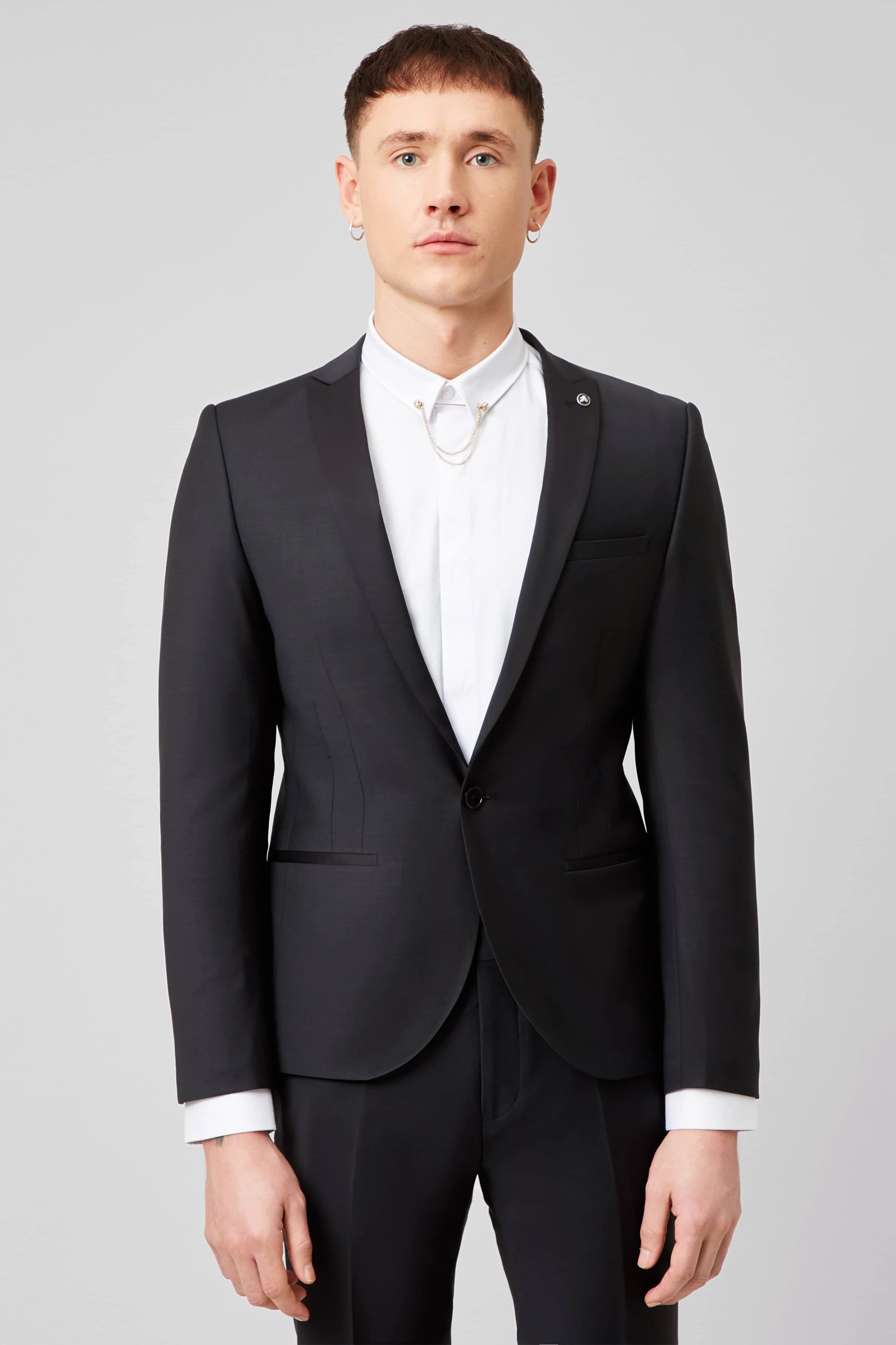 Slate Skinny Fit Black Dinner Suit