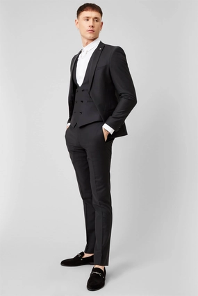 Slate Skinny Fit Black Dinner Suit