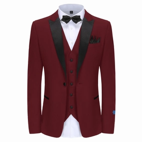 SLIM FIT TUXEDO-TX500-BURGUNDY