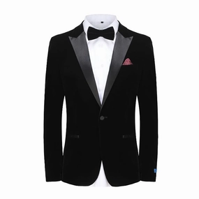 SLIM FIT TUXEDO/VELVET/-TX800-BLK