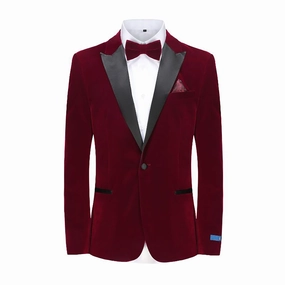 SLIM FIT TUXEDO/VELVET/TX800-BURGUNDY