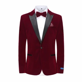 SLIM FIT TUXEDO/VELVET/TX800-BURGUNDY