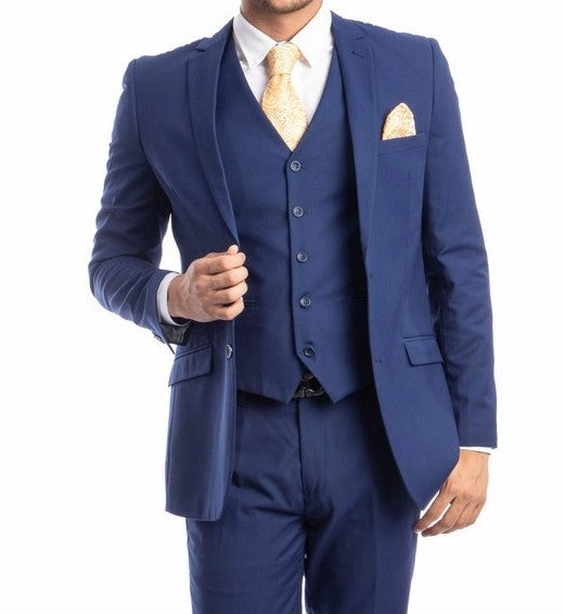 Statesman Collection: Blue Three-Piece Suit – Hybrid Fit