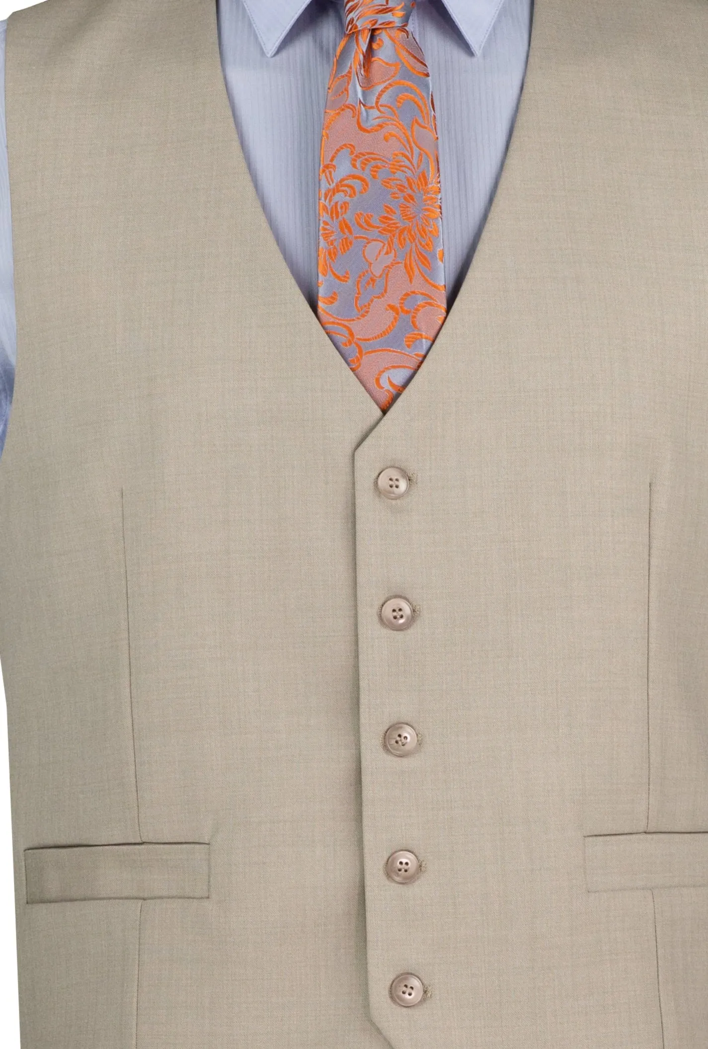 Stello Collection: Oatmeal Single-Breasted Regular Fit 3-Piece Suit