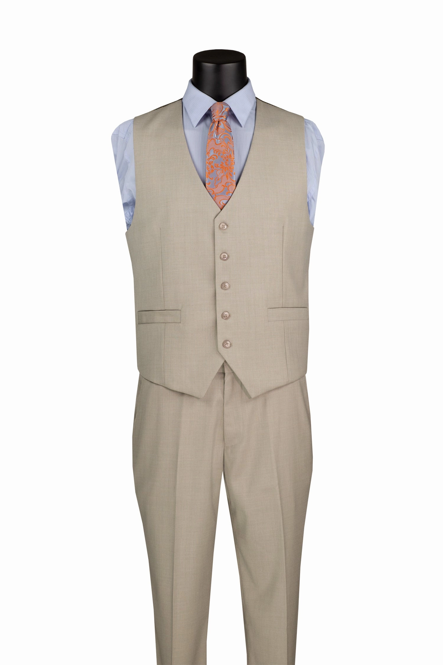 Stello Collection: Oatmeal Single-Breasted Regular Fit 3-Piece Suit