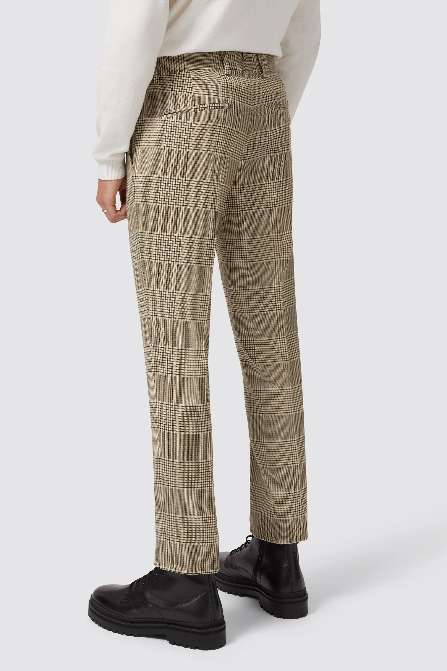Strauss Slim Fit Neutral Check Suit