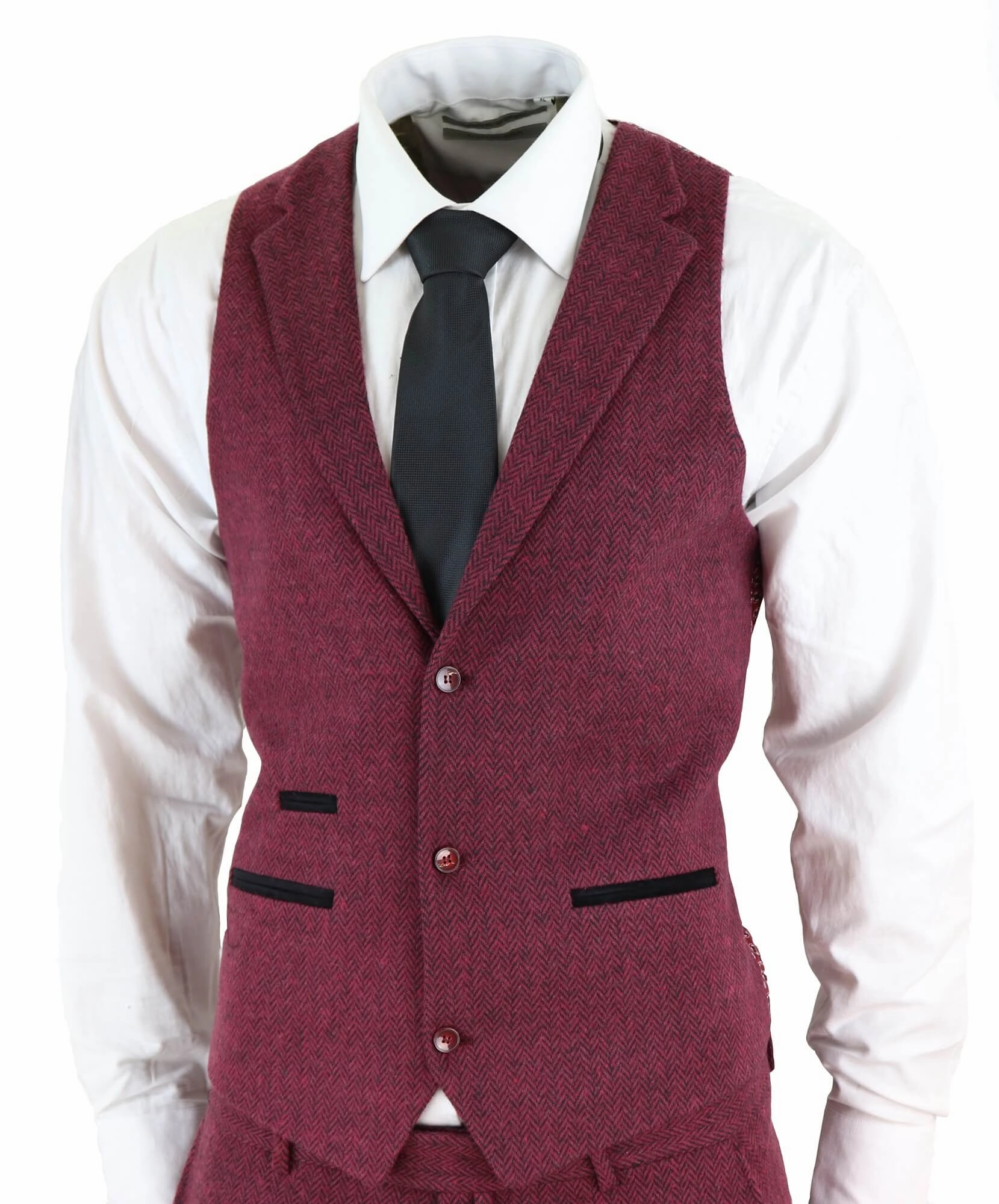 stz11 3 Piece Tweed Suit Herringbone