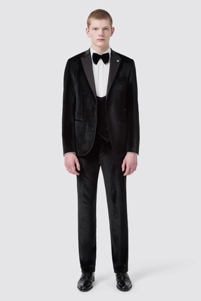 Sylvester Slim Fit Black Velvet Tuxedo Suit