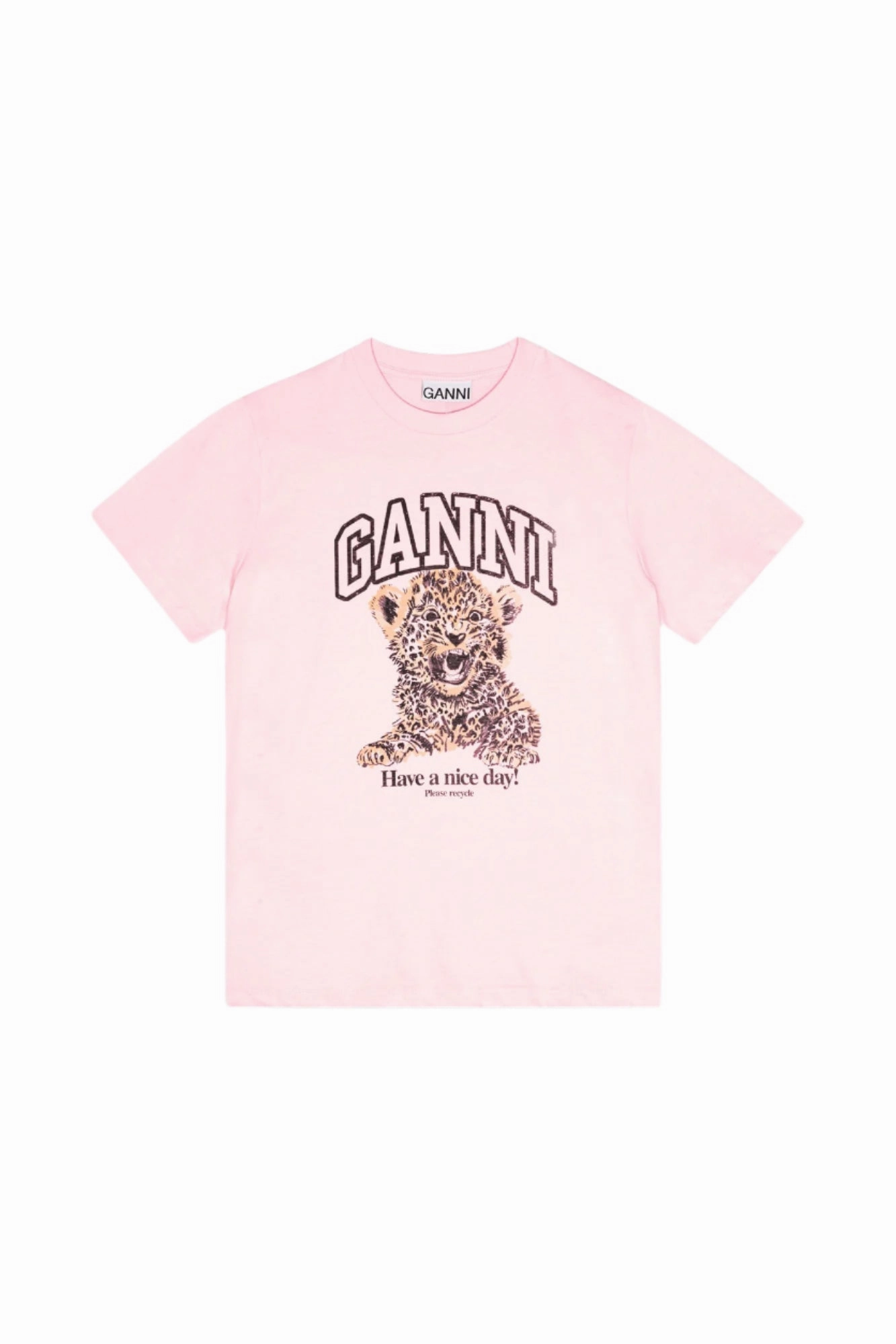 Tee pink relaxed leopard