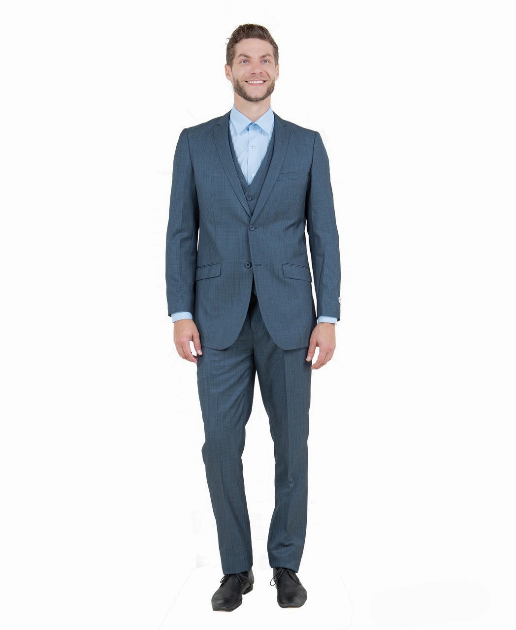 Zodiac Signature Collection: Three-Piece Suit in Solid Blue